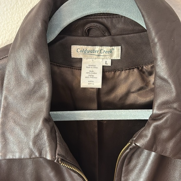Coldwater Creek | 100% Mahogany Leather Jacket - Picture 3 of 6